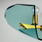 Vintage art glass pendant lamp by Fontana Arte, Italy 1950s, Art deco, MCM