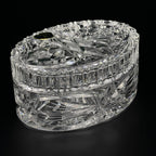 Vintage Bohemian glass candy bowl by Bohemia Crystal, Czechoslovakia, 1970s