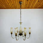 Vintage amber murano chandelier De Majo Italy 1970s Mid-century italian chandelier 6 bulbs