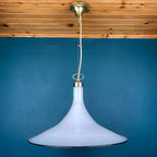 Vintage white Murano glass pendant lamp Italy 1970s Mid-century Lighting Vintage chandelier