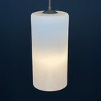 Mid-century opalin glass pendant lamp Italy 1960s Industrial italian lighting