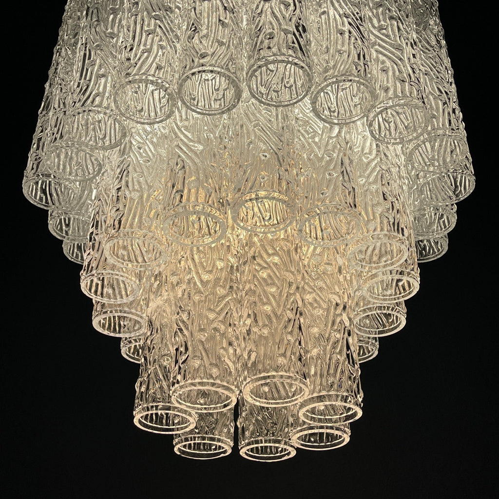 Mid-century murano glass chandelier Tronchi by Toni Zuccheri for Venini Italy 1960s