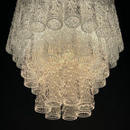 Mid-century murano glass chandelier Tronchi by Toni Zuccheri for Venini Italy 1960s