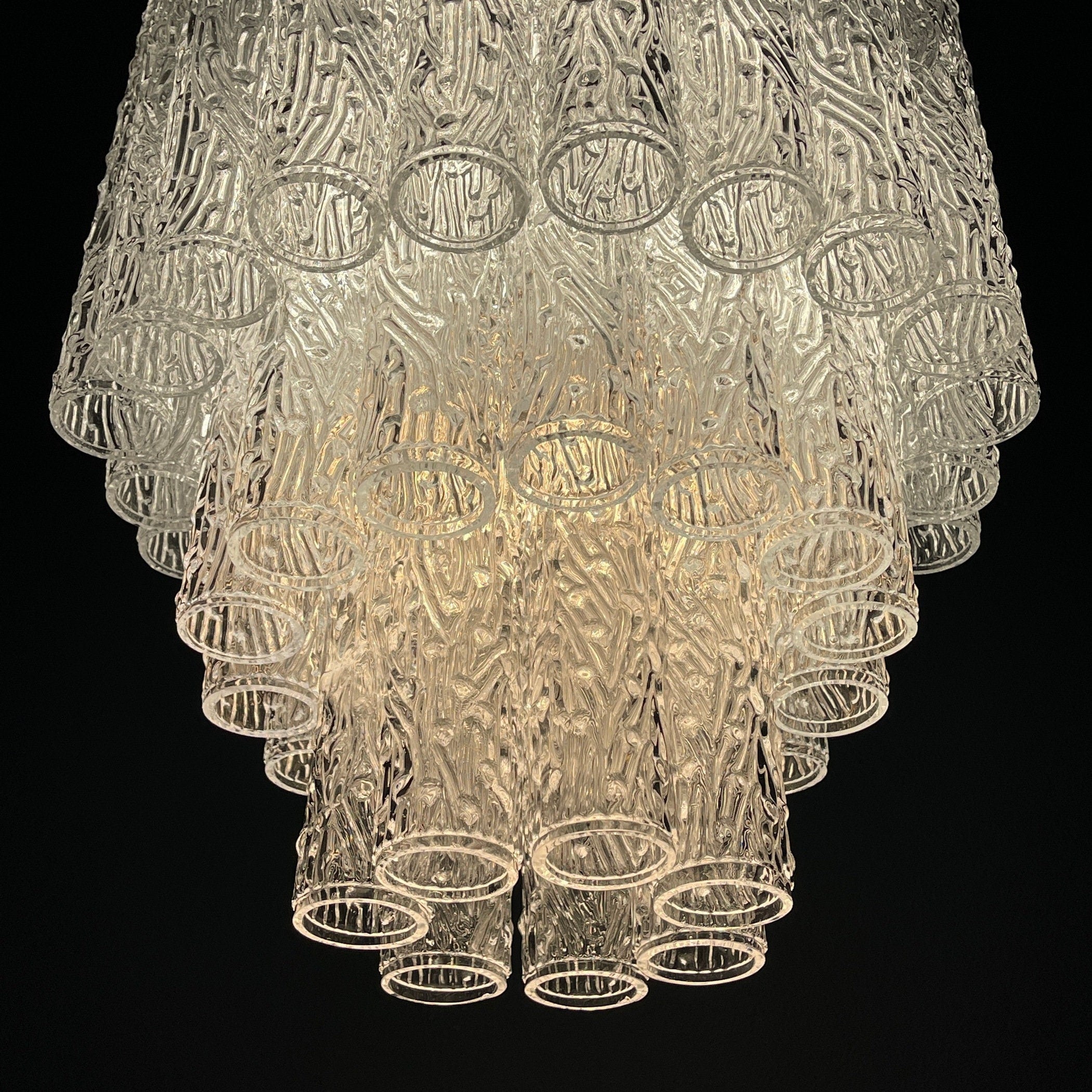 Mid-century murano glass chandelier Tronchi by Toni Zuccheri for Venini Italy 1960s