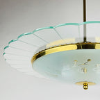 Vintage Fontana Arte Disk Chandelier by Pietro Chiesa, 1940s Italian Lighting
