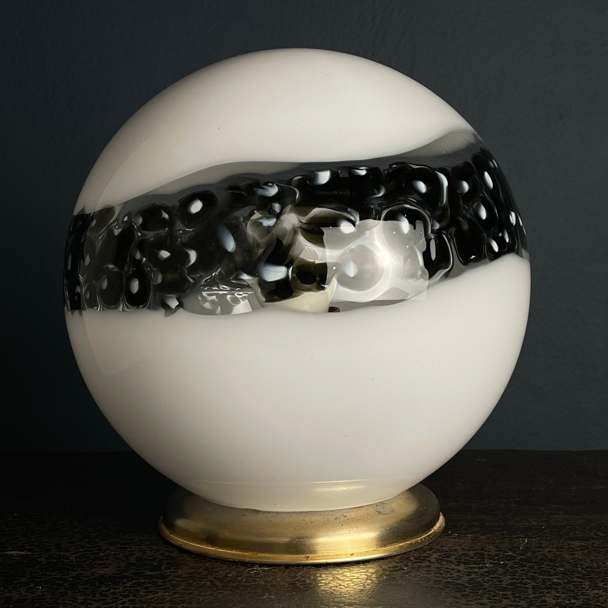 Mid-Century Modern Murano Glass Table Lamp: Italian 1970s Lighting