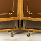 Pair of Vintage wood nightstands Italy 1950s  mid-century wooden bedside table