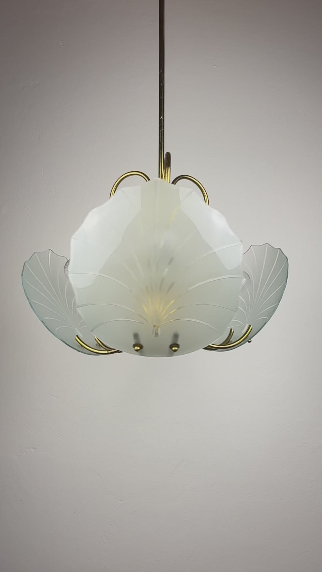 Antique chandelier, in style of Pietro Chiesa For Fontana Arte, Italy, 1930s