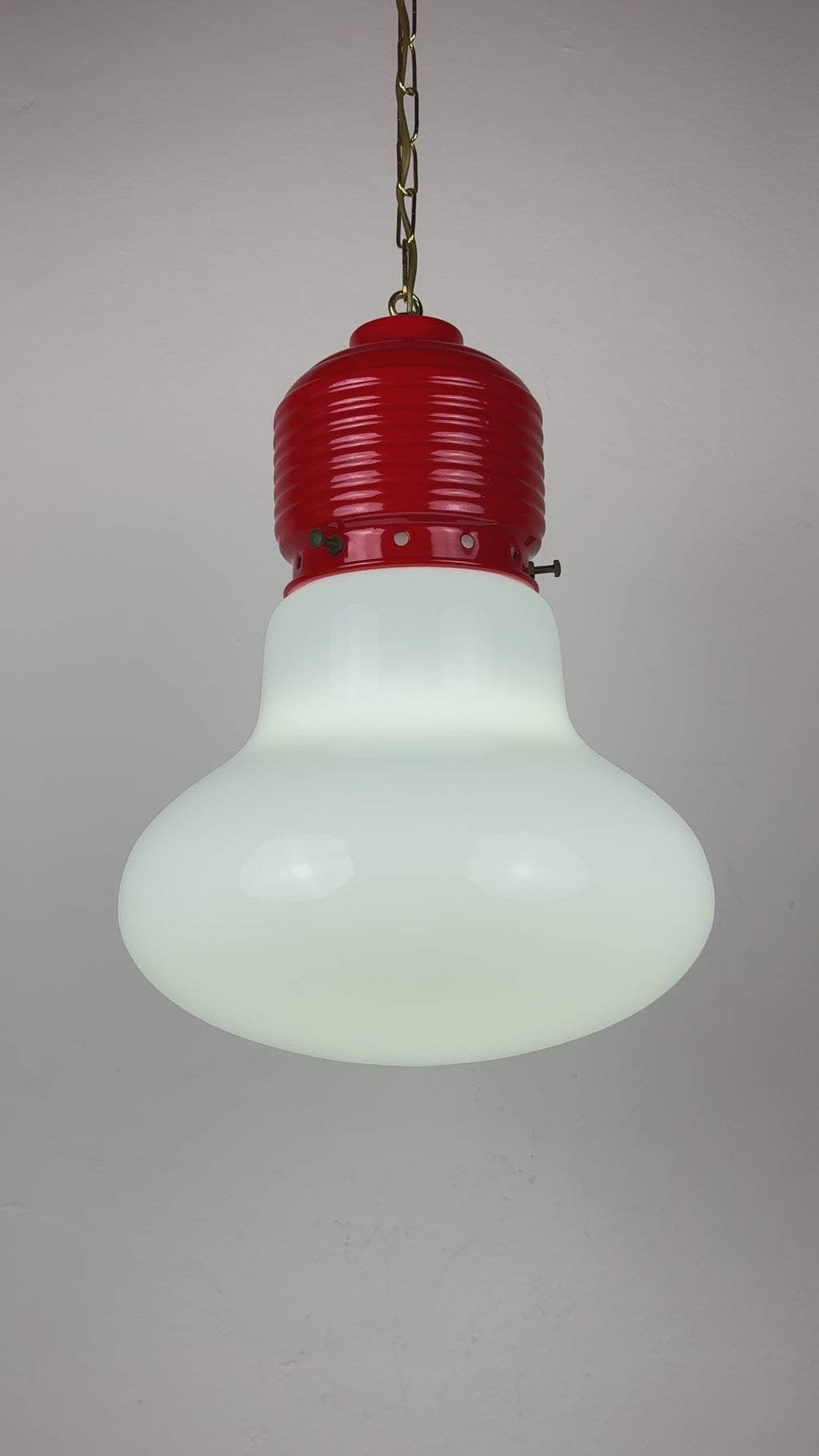 Vintage opaline glass pendant lamp Arianna by Piero Brombin for Artemide, Italy 1980s