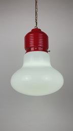 Vintage opaline glass pendant lamp Arianna by Piero Brombin for Artemide, Italy 1980s