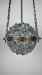Antique chandelier on chains in Art Nouveau style, Austria, early 20th century