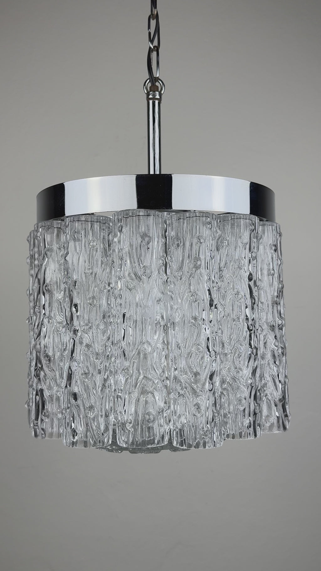 Vintage murano glass chandelier Tronchi by Toni Zuccheri for Venini, Italy 1960s