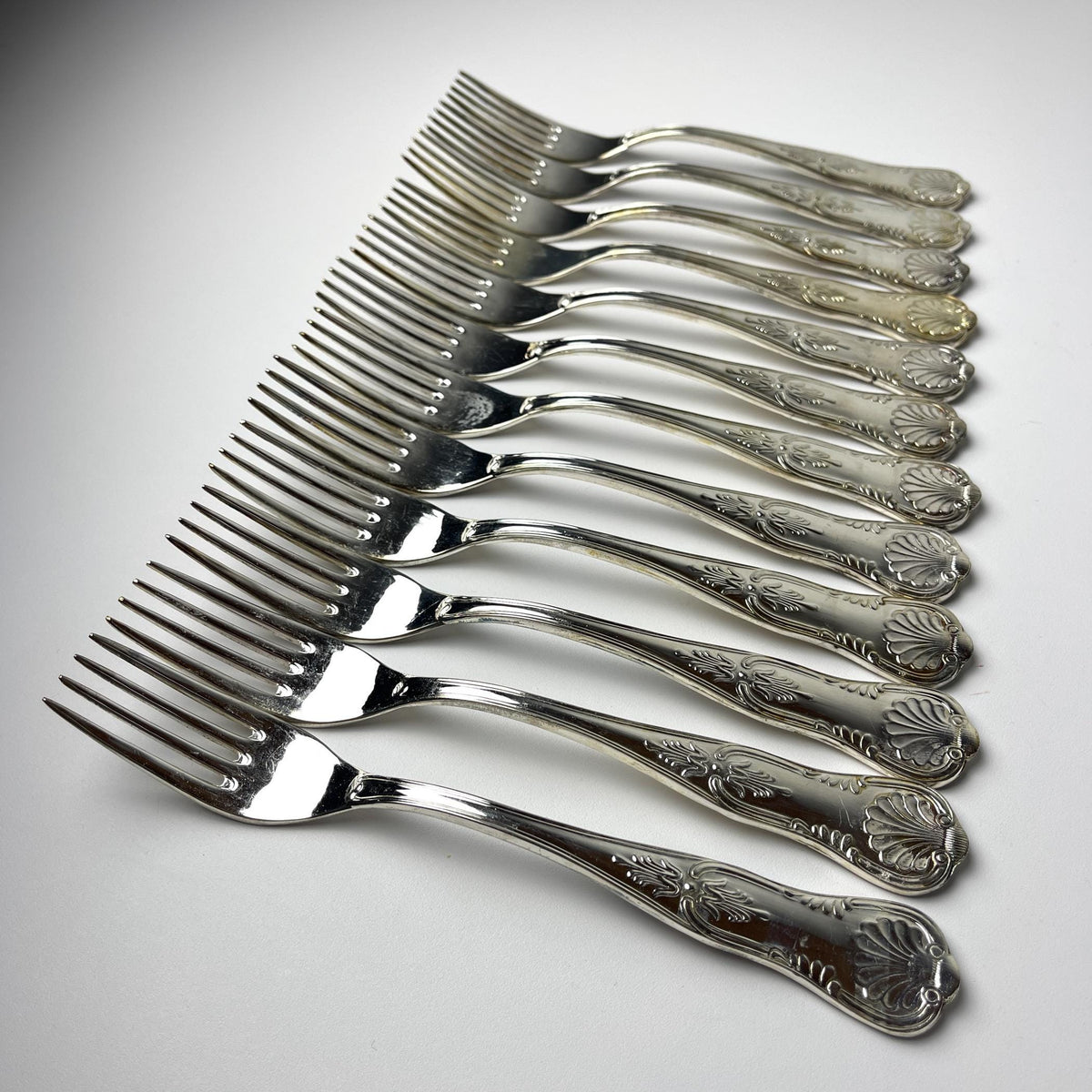Italian vintage set of 800 silver forks with intricate designs, 1960s
